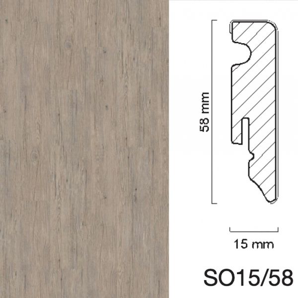 Adramaq Sockelleiste | Esche rustikal grau AZ-2854-SO