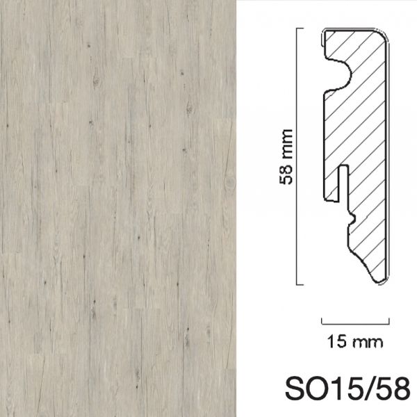 Adramaq Sockelleiste | Esche rustikal silber AZ-2851-SO